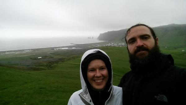 Dennis and wife in Iceland next to Vik