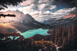 Thumbnail sized: Scenic photo of a lake surrounded by trees